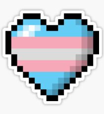 Transgender Pixel Heart Sticker