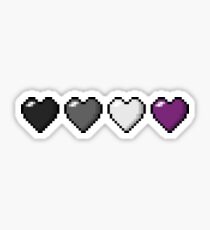 Asexual Pixel Hearts Sticker