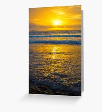 yellow sunset at beal beach Greeting Card