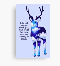 "You Are Too Strong to Break" Night Sky Deer Canvas Print