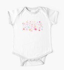 Pink Watercolor Floral One Piece - Short Sleeve