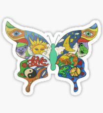 psychedelic butterfly Sticker
