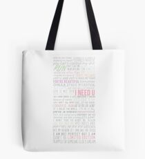 Bolsa de tela BTS Letras de canciones