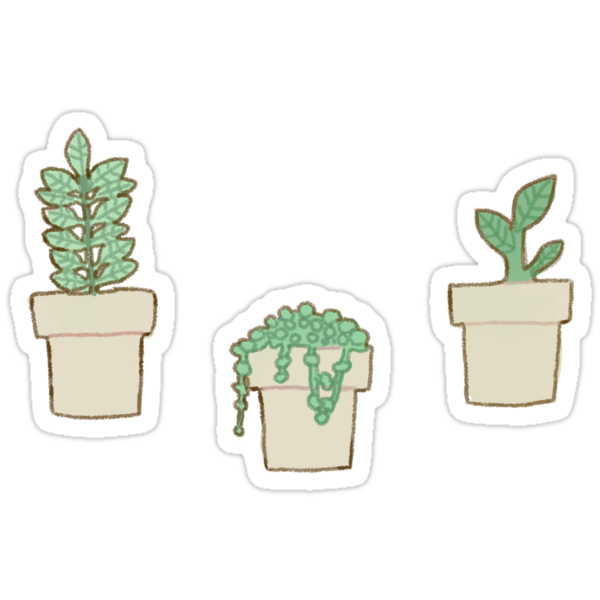 cute plant stickers stickers by nebesabetsi redbubble