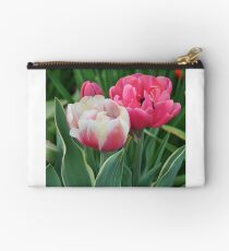 Pink and white tulips Studio Pouch