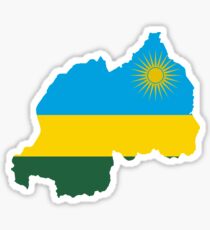 Flag Map of Rwanda Sticker