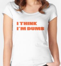 Dumb Stupid Simple Funny Cool Orange Tetx Women's Fitted Scoop T-Shirt