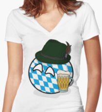 Polandball - Bavaria Women's Fitted V-Neck T-Shirt