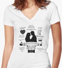 Captain Swan "Iconic Quotes" Silhouette Design Women's Fitted V-Neck T-Shirt