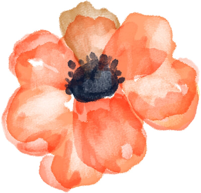 "Watercolor Flower Salmon" Stickers by Redbubble