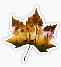 Forest Leaf Yellow Sticker