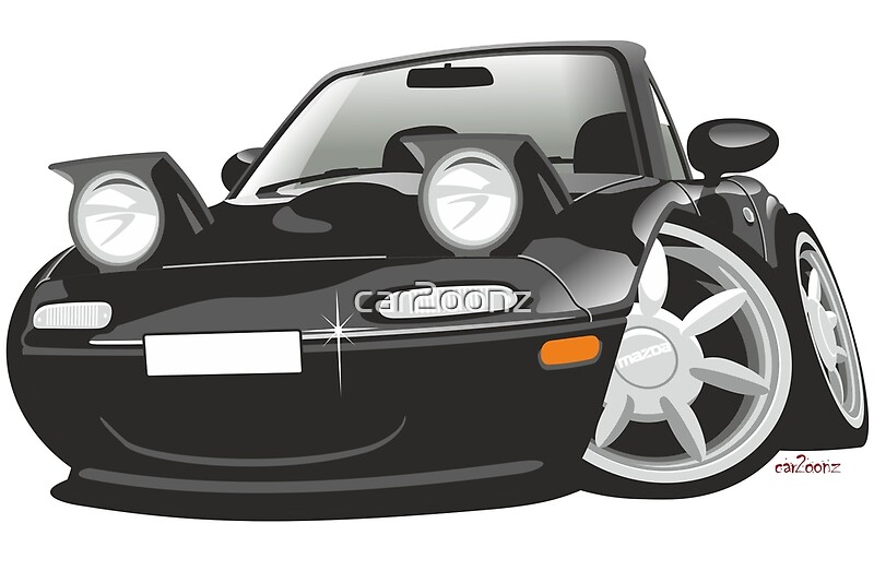 Mazda MX-5 Miata caricature black' by car2oonz.
