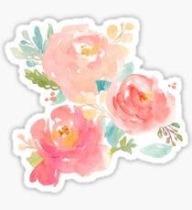 Peonies Watercolor Bouquet Sticker