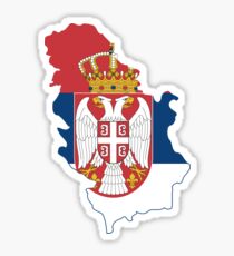 Flag Map of Serbia Sticker
