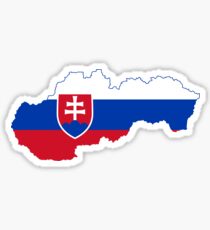 Flag Map of Slovakia Sticker
