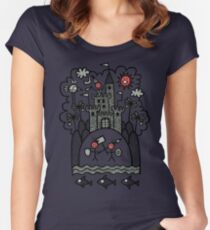 Camiseta entallada de cuello redondo Lujuria y lascivia que inducen carnicería medieval viciosa