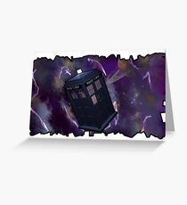 Blue Box in Space Greeting Card