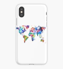 Watercolor World Map iPhone Case