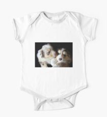 Adorable Australian Shepherd Puppies One Piece - Short Sleeve