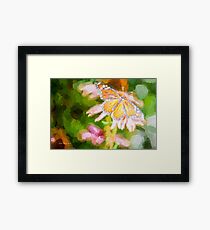 Monarch Butterfly on Cone Flower Framed Print