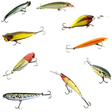 Fishing Lures Saltwater Freshwater Treble Hooks Plugs Swimmers Tackle Box  Poster for Sale by CBCreations73