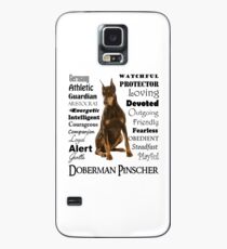 Rote Dobermann-Eigenschaften Hülle & Klebefolie für Samsung Galaxy