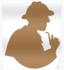 Sherlock holmes with a smoking pipe Poster