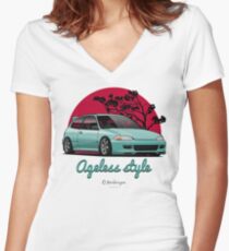 Ageless Style Civic EG (aquamarine) Women's Fitted V-Neck T-Shirt