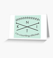 Knitting Counting Stitches Greeting Card