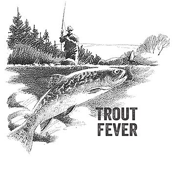 Trout fishing scene | Sticker