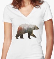 Bär Shirt mit V-Ausschnitt