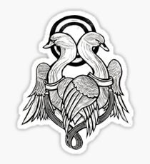 Swan Duo Linocut Sticker
