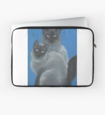 Funda para portátil un par de gatos siameses