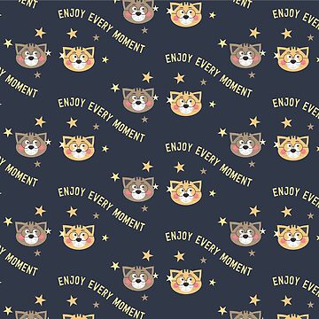 Artwork thumbnail, Decorative pattern with text and cats on the dark background by vectormarketnet