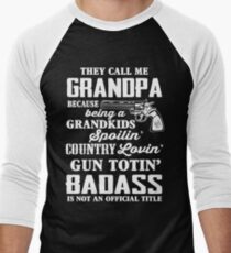 Badass Grandpa Men's Baseball ¾ T-Shirt