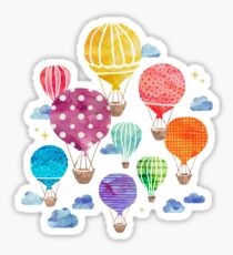 Hot Air Balloon Night Sticker