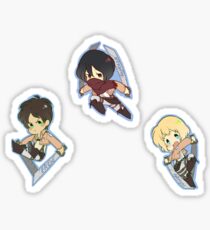 SnK Eren, Mikasa, Armin Sticker