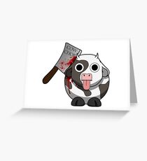 Cow Chop Bloody Knife Greeting Card