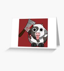 Cow Chop Bloody Knife BG Greeting Card