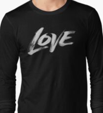 Zen Brush Love Word - Lettering - White Calligraphy Long Sleeve T-Shirt
