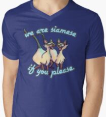Camiseta de cuello en V Gatos siameses