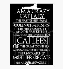 Catleesi- Mother of Cats- White on Black version Photographic Print