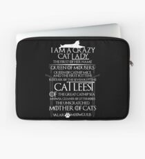 Catleesi- Mother of Cats- White on Black version Laptop Sleeve