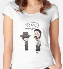 The Walking Dead, Coral meme illustration Women's Fitted Scoop T-Shirt