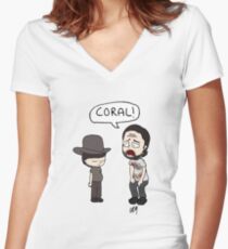 Das Gehen tot, Coral Meme Illustration Shirt mit V-Ausschnitt