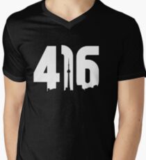 416 logo with Toronto skyline Men's V-Neck T-Shirt