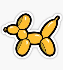 Balloon Animal Dogs Pattern in Red Sticker