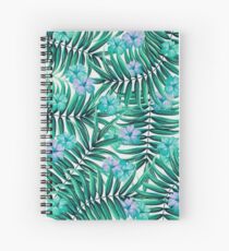 Cuaderno de espiral patrón de hojas de palmera tropical