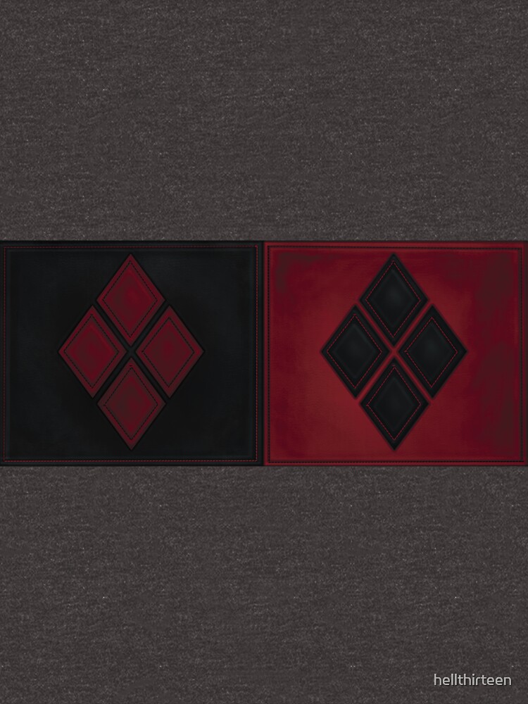 Patchwork Red & Black Leder Effekt Motley mit Diamant Patches 4 von hellthirteen