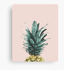 Pineapple on pink, Pineapple top, Minimal Canvas Print